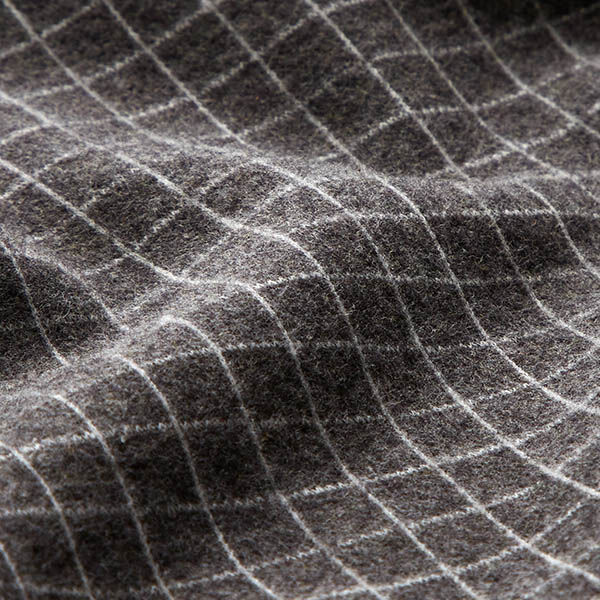 Strickjacquard Aufgraut Gitterkaro – dunkelgrau | Reststück 50cm