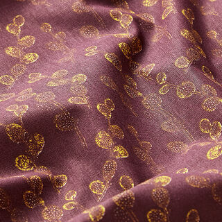 Baumwollstoff Cretonne Knospen – aubergine, 
