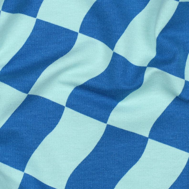 Softsweat welliges Karo | Poppy Fabrics – königsblau/eisblau,  image number 2