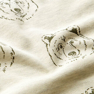Sweatshirt angeraut Bär – hellbeige/oliv, 