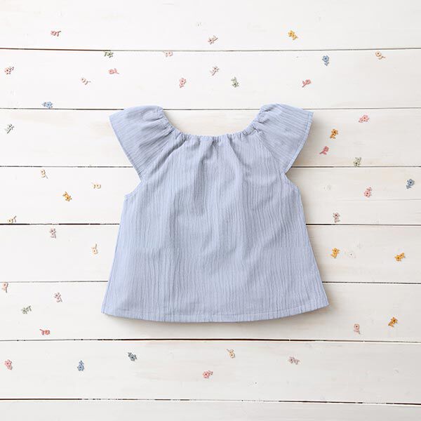 GOTS Musselin/ Doppel-Krinkel Gewebe | Tula – babyblau | Reststück 50cm