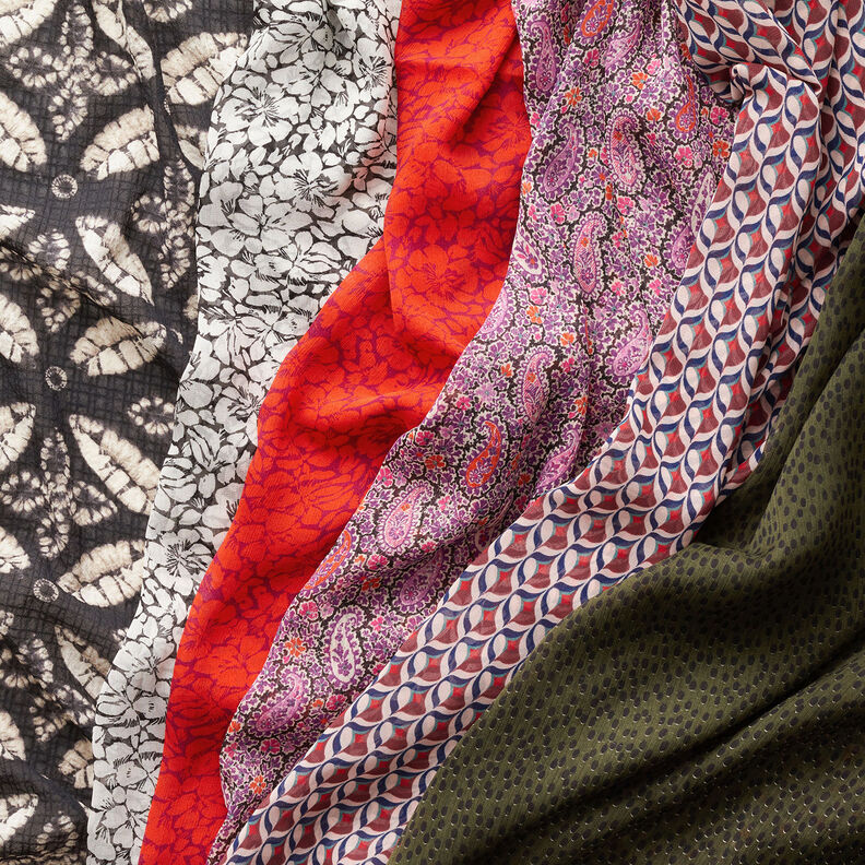 Crêpe Chiffon Paisley – rotlila,  image number 5