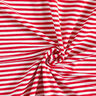 Baumwolljersey schmale Streifen – rot/weiss,  thumbnail number 1