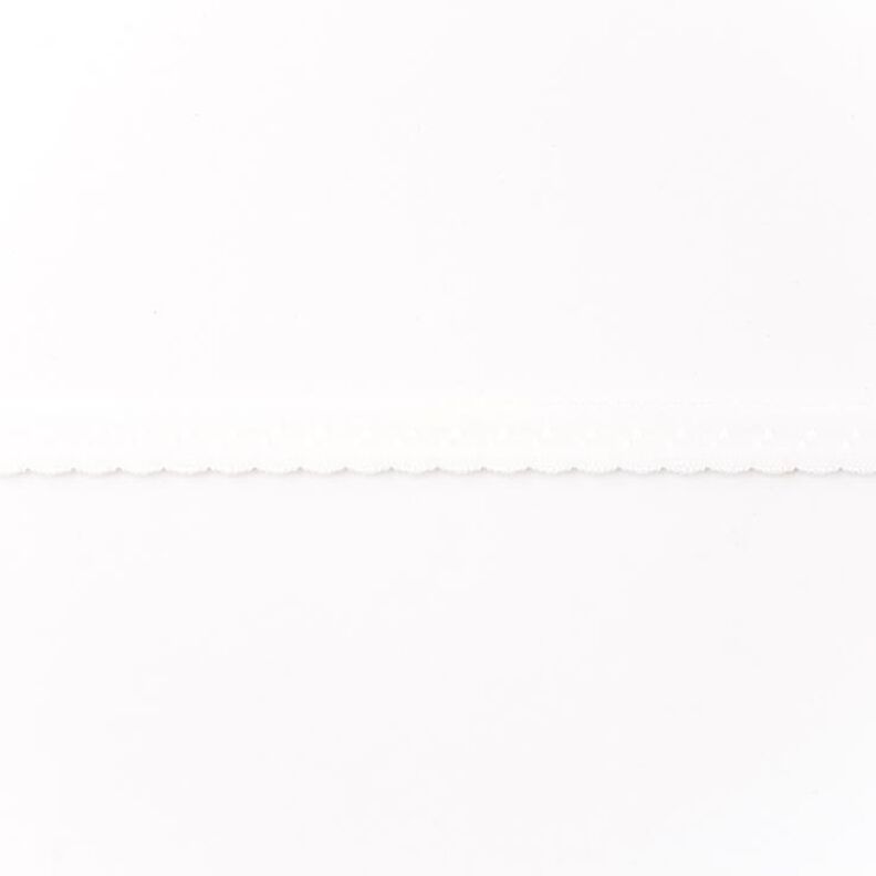 Elastisches Einfassband Spitze [12 mm] – weiss,  image number 1