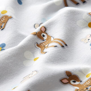 Baumwolljersey Rehkitz und Hase – silbergrau, 