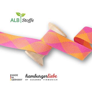 Bio Flechtkordel Twist Me Flat [35 mm] | Albstoffe – rosa/orange, 