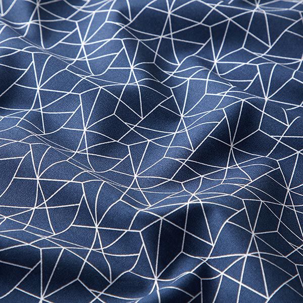 Baumwollstoff Popeline Grafisch – marineblau