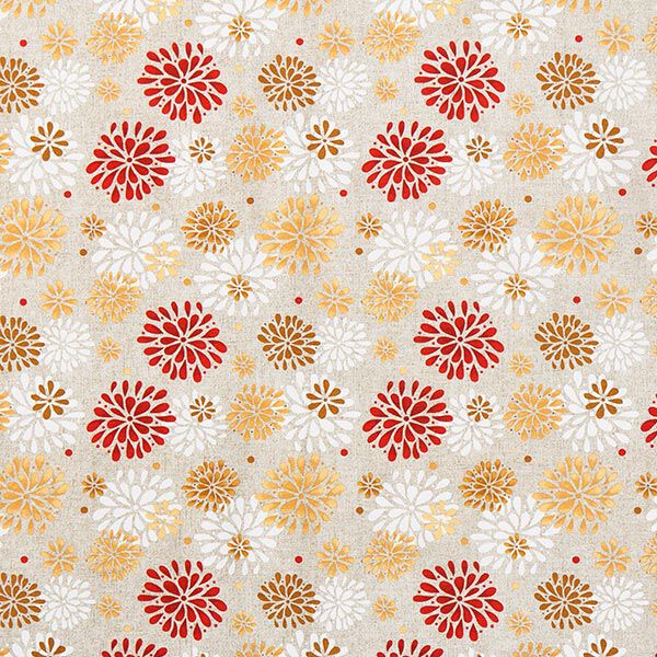 Dekostoff Canvas Blumen – rot/gelb, image number 1