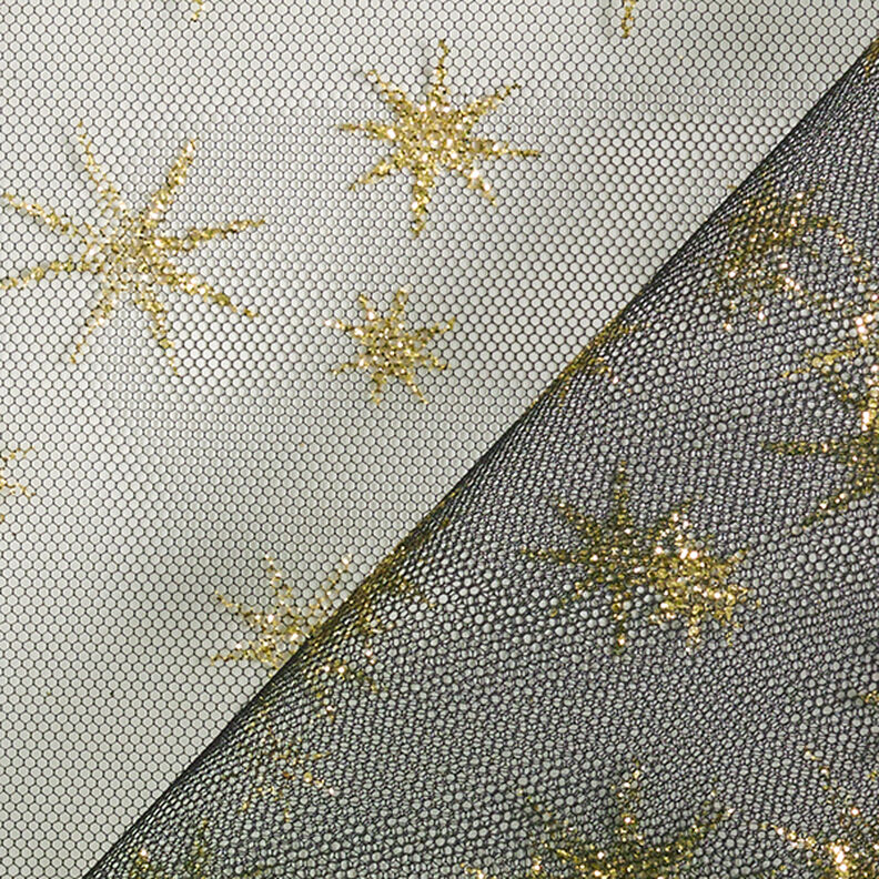 Tüll Glitzersterne – schwarz/gold,  image number 4