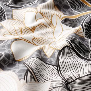Dekostoff Baumwollsatin Lotus – grau, 