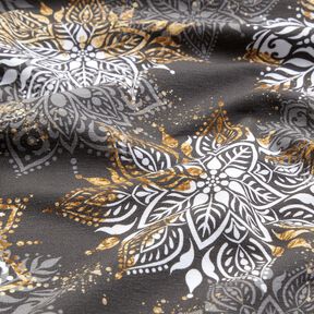 French Terry Mandala Winterzauber | Glitzerpüppi  – altsilber/altgold, 