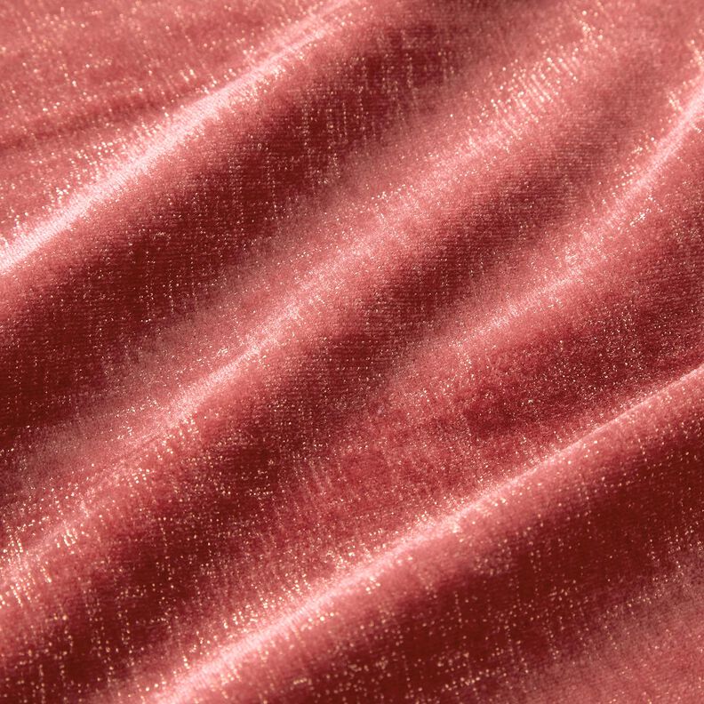 Stretchsamt Glitzerkaro – hellbeere/gold metallic,  image number 2
