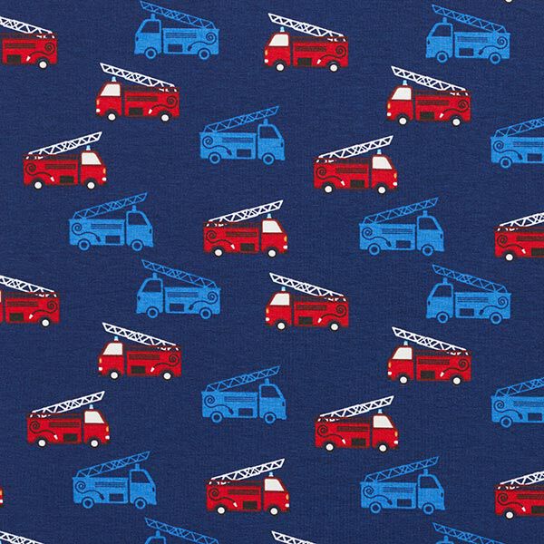Baumwolljersey Feuerwehr – marineblau | Reststück 50cm