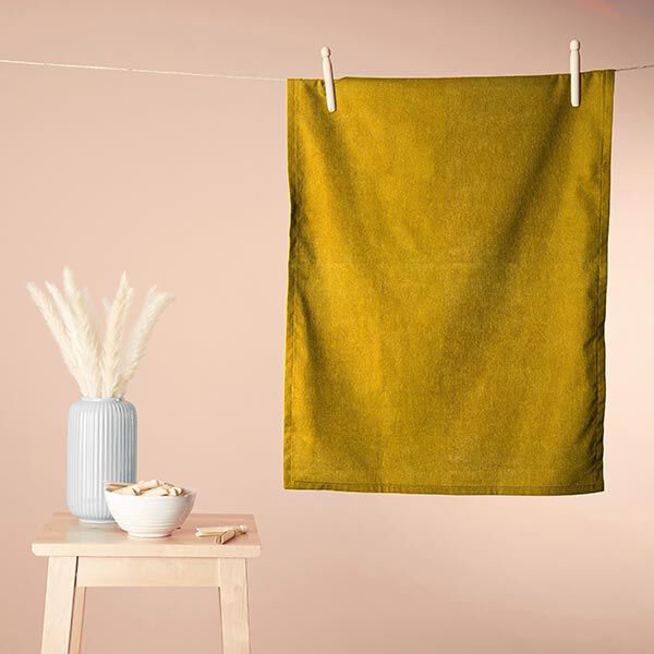 Kuschelfrottee Bambus Uni – curry | Reststück 100cm