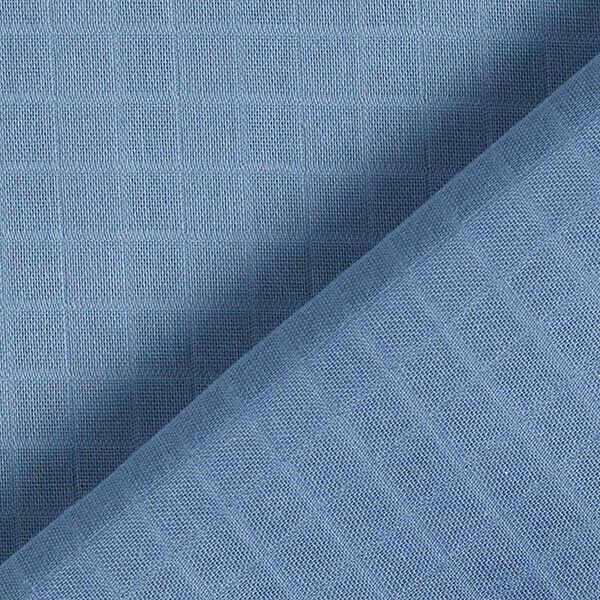 Musselin/ Doppel-Krinkel Gewebe Kästchen Doubleface – stahlblau