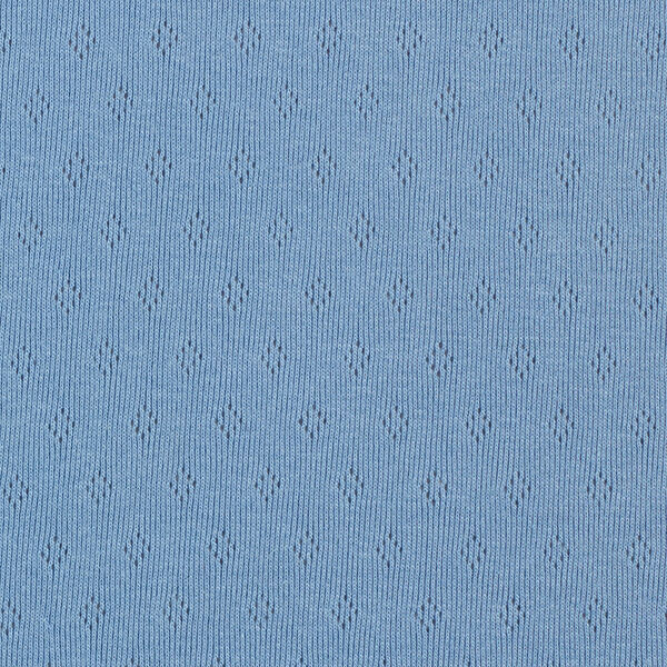 Feinstrickjersey mit Lochmuster – blau | Reststück 100cm