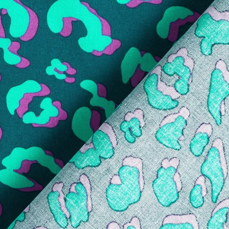 Beschichtete Baumwolle abstraktes Leo | Poppy Fabrics – petrol/lila, image number 4