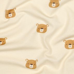 GOTS Baumwolljersey Bären | Poppy Fabrics – wollweiss/hellbraun, 