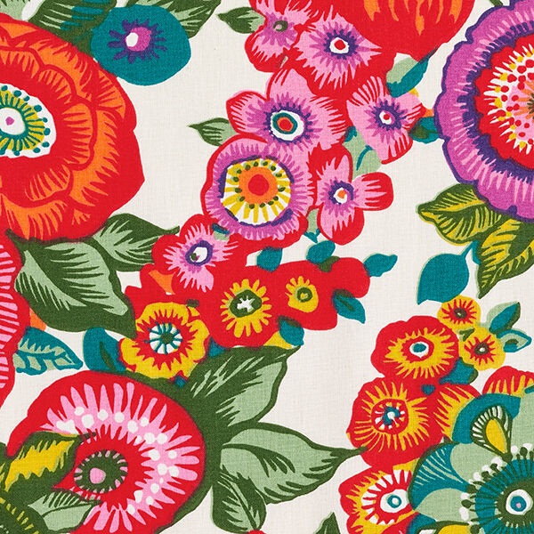 Baumwollstoff Cretonne Floral – rot