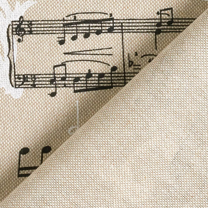 Dekostoff Halbpanama musikalisch – schwarz/natur,  image number 4