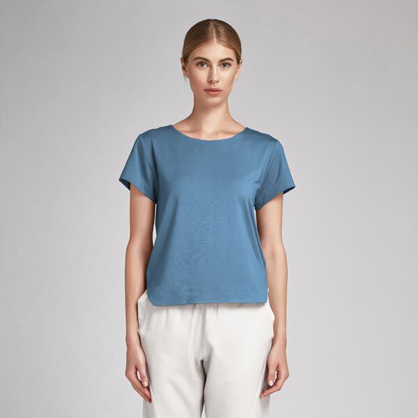Baumwollpopeline Uni – jeansblau | Reststück 50cm