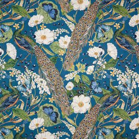 Dekostoff Gobelin Pfau – petrol, 