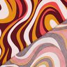 Baumwollsatin Retro-Wellen | Poppy Fabrics – bordeauxrot/currygelb,  thumbnail number 4