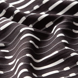 Leichter Strickstoff erhabenen Streifen – schwarz/weiss, 