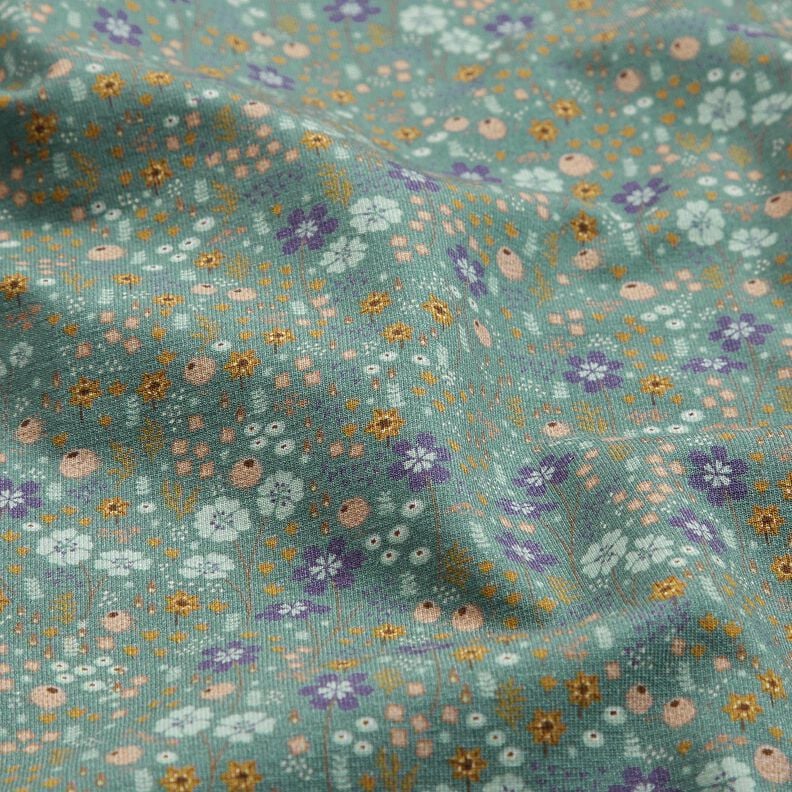 Baumwolljersey Waldblumenwiese Digitaldruck – schilf,  image number 2