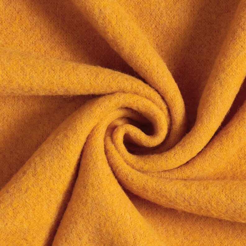 Woll-Fleece reine Schurwolle Uni – senf, image number 1