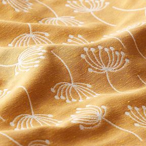 Möbelstoff Jacquard Pusteblumen – senf, 