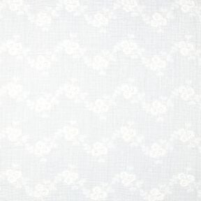 Musselin Blumenstickerei &ndash; weiss, 