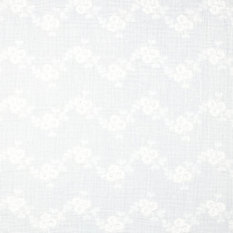 Musselin Blumenstickerei &ndash; weiss,  image number 1