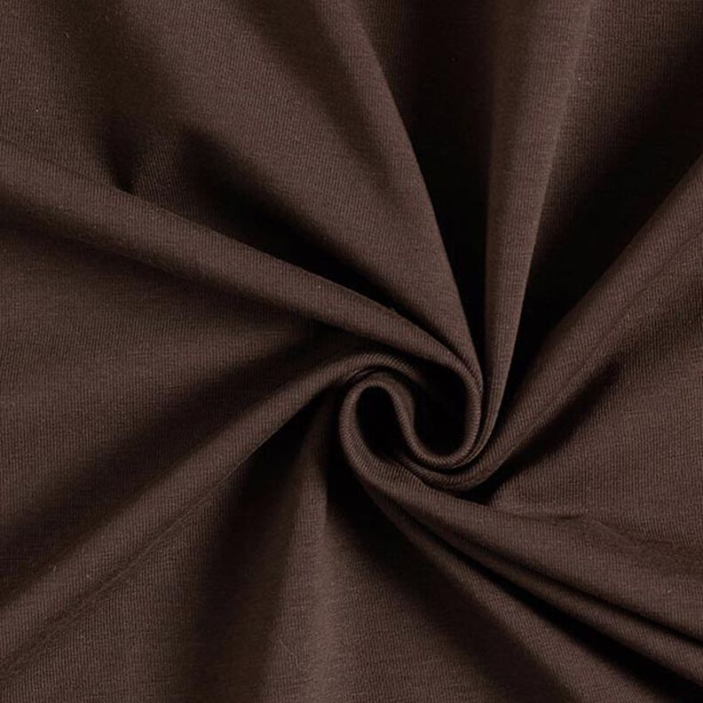 Baumwolljersey Medium Uni – dunkelbraun,  image number 1