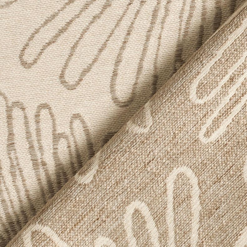 Dekostoff Jacquard Blätterkonturen – natur,  image number 4