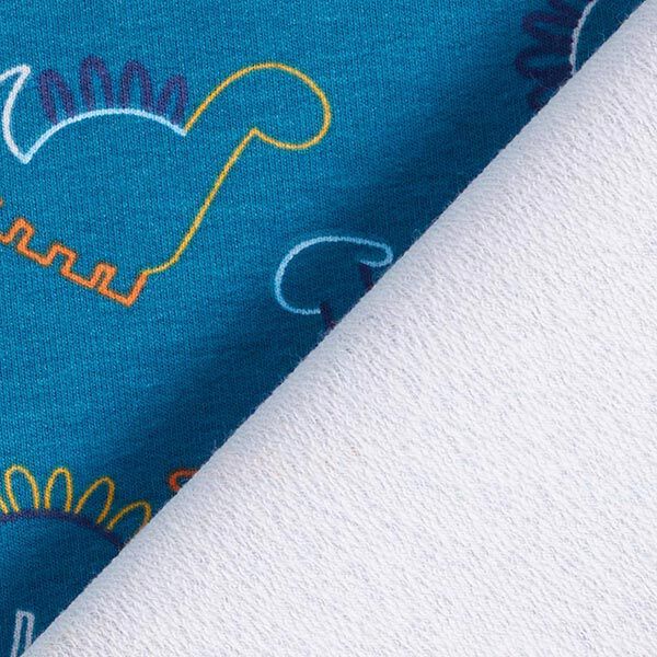 French Terry Sommersweat French Terry Dino-Silhouetten – hellpetrol