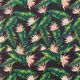 Seidenchiffon Tropische Blumen – nachtblau,  thumbnail number 1