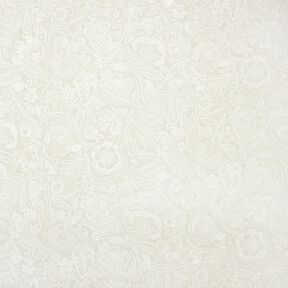 Dekostoff Halbpanama florales Paisley – natur/weiss, 