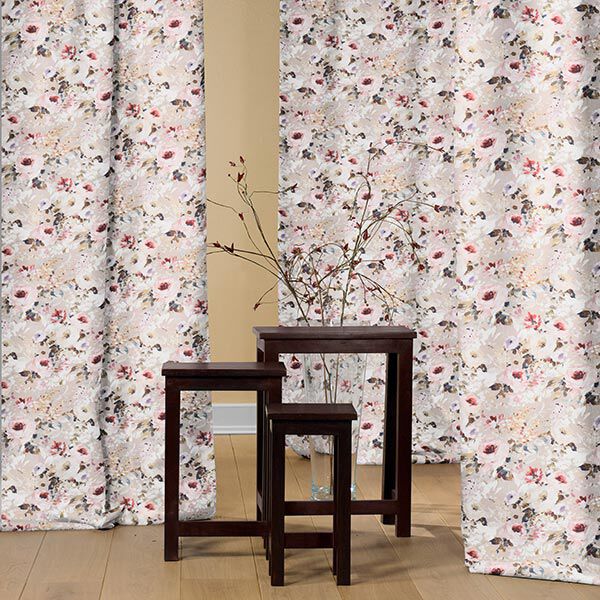 Halb-Panama Dekostoff Floris – beige/rosa, image number 5