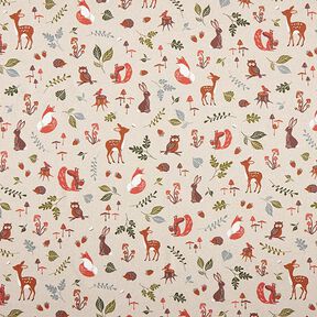 Dekostoff Halbpanama Waldtiere – natur, 