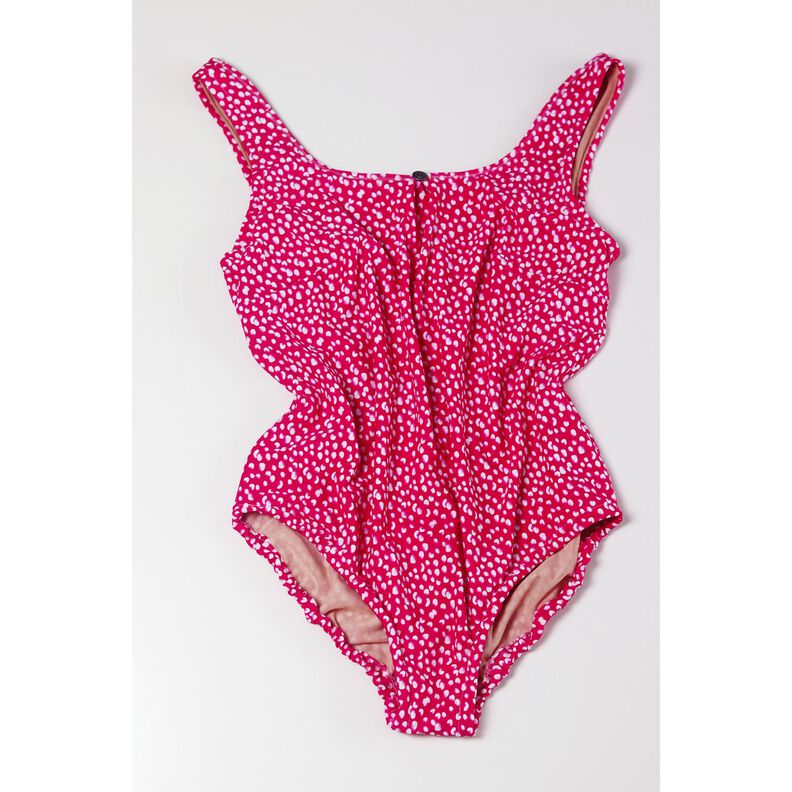 Badeanzugstoff Mini Tupfen – intensiv pink/weiss,  image number 7