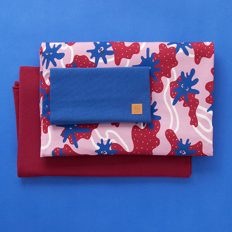 Stoffpaket Sweatshirt Glibbermonster | PETIT CITRON – pastellviolett/königsblau,  image number 2