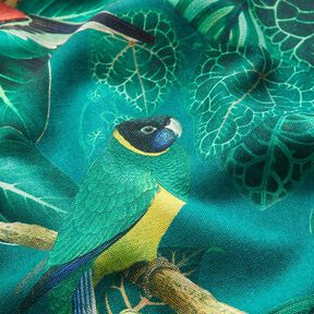 Dekostoff Canvas Paradiesvögel – dunkelgrün, 