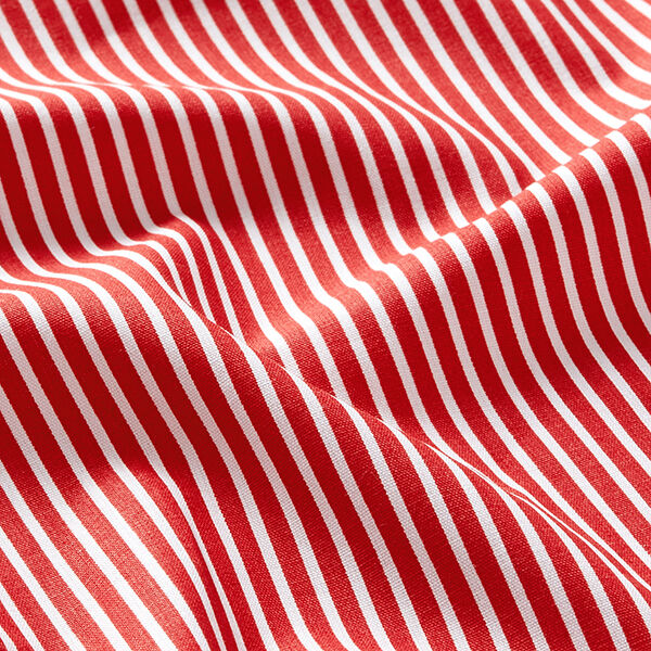 Baumwollpopeline Streifen – rot/weiss | Reststück 100cm