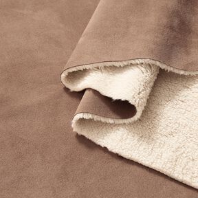 Velours mit Sherpa-Fellabseite – mittelbraun, 