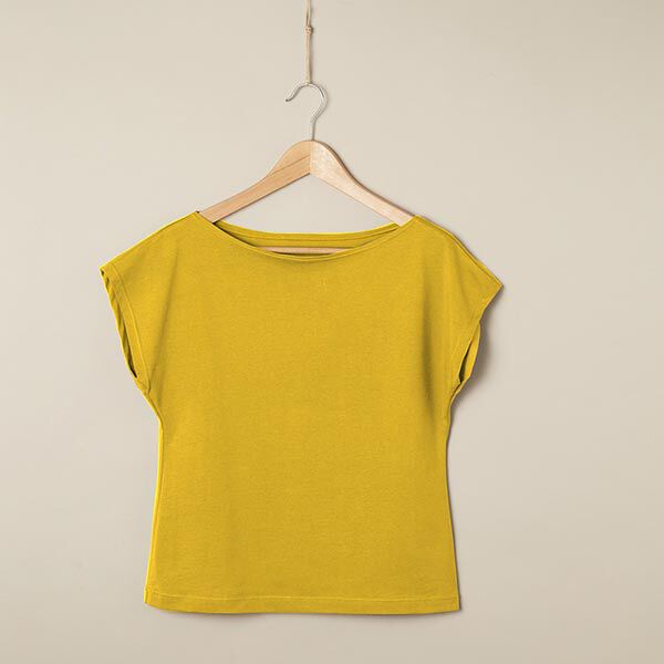 Baumwolljersey Medium Uni – senf