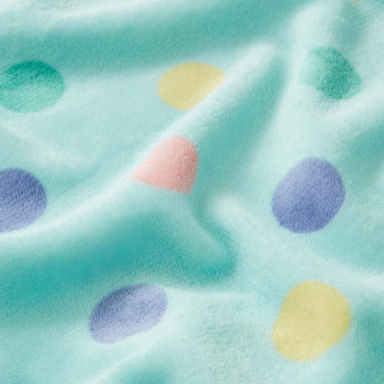 Kuschelfleece bunte Punkte – mint,  image number 2
