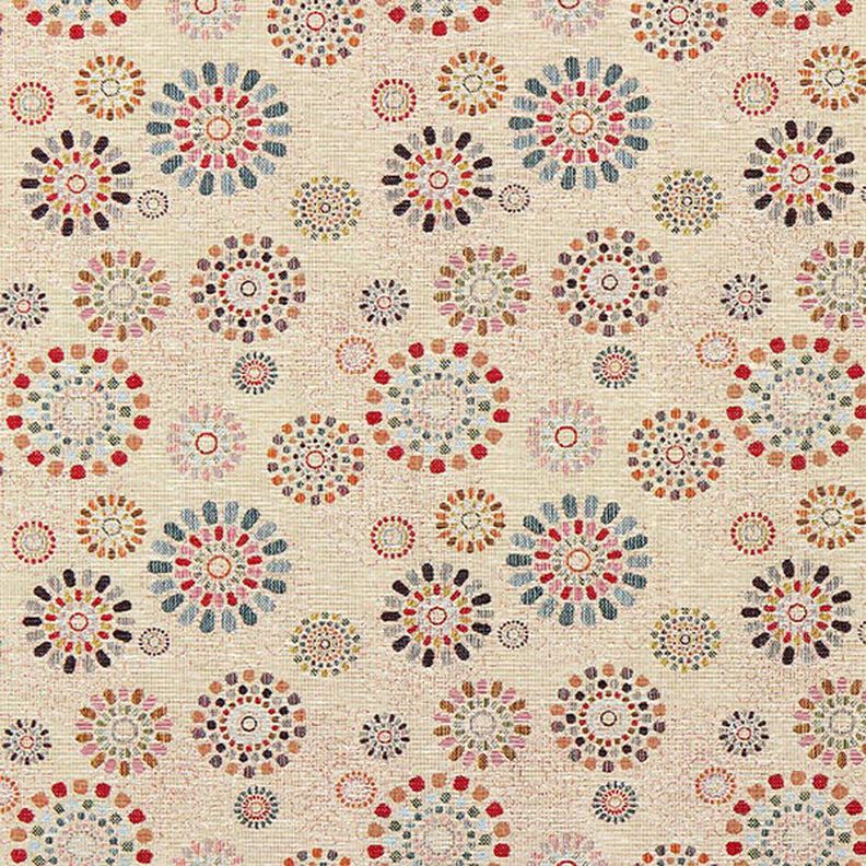 Dekostoff Gobelin Mandalas – hellbeige/rosa, image number 1