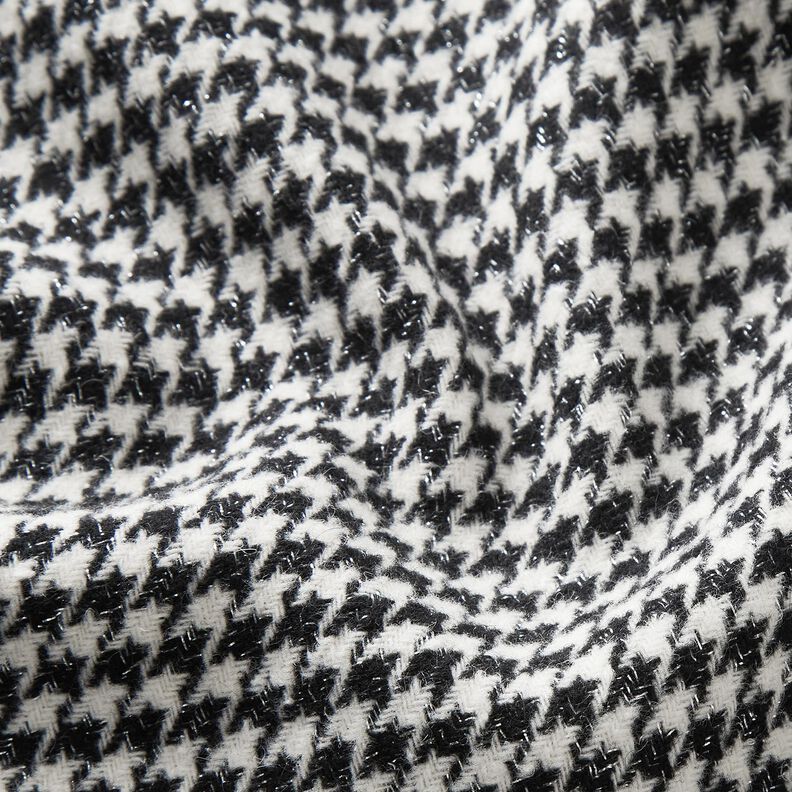 Mantelstoff Woll-Mix Glitzer-Hahnentritt – schwarz/wollweiss,  image number 2