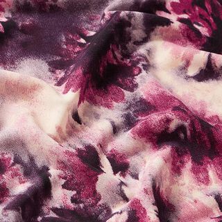 Polyesterjersey Batik-Blumen – violett, 